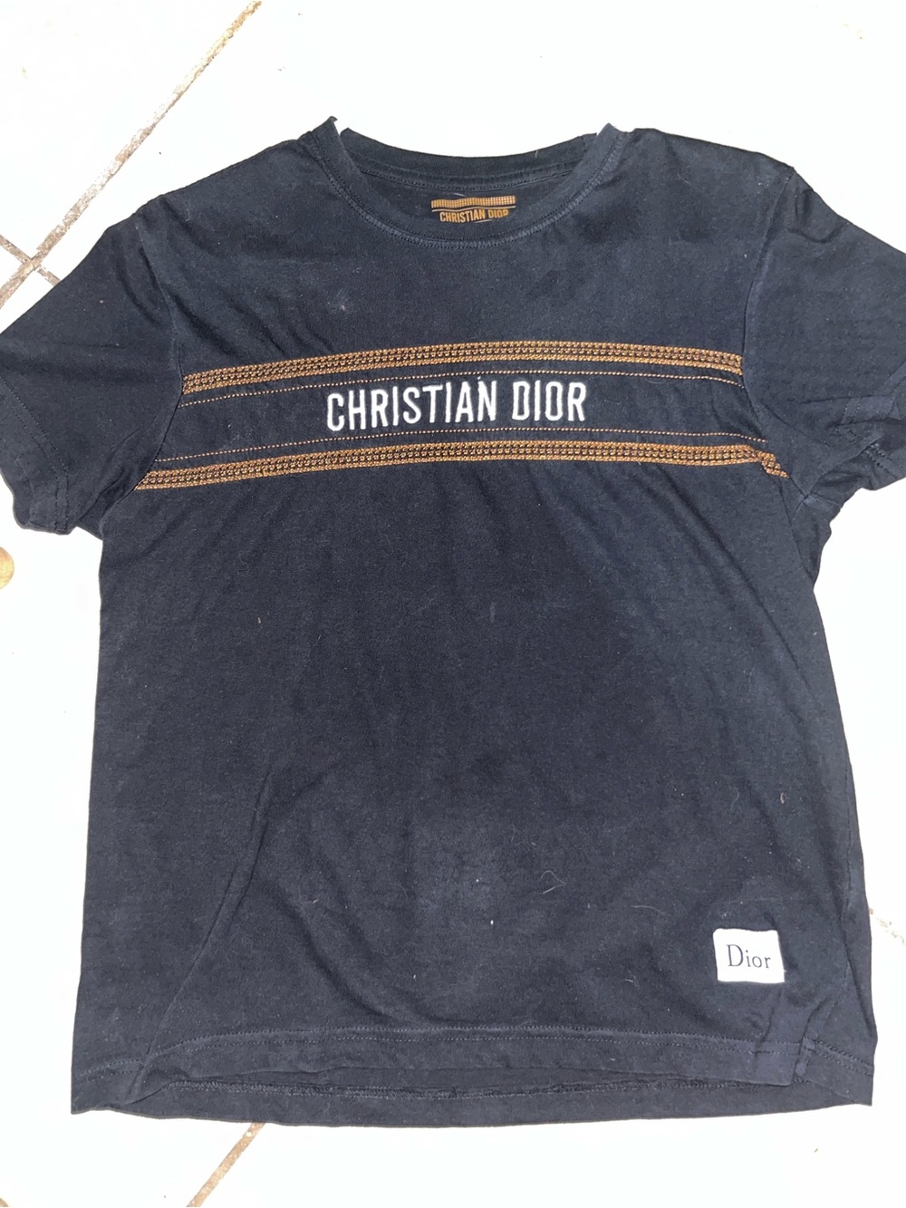 Dior copper and Navy Blue Cotton Jersey Top